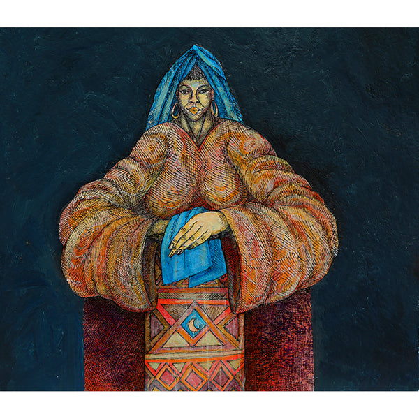 Woman With Blue Cloth